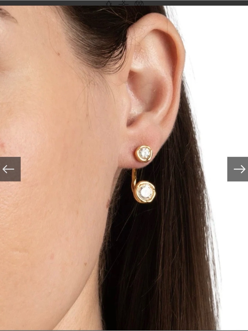 Asterales Gold Molten Front Back Earring - Alexis Bittar - new - Picture 7 of 9